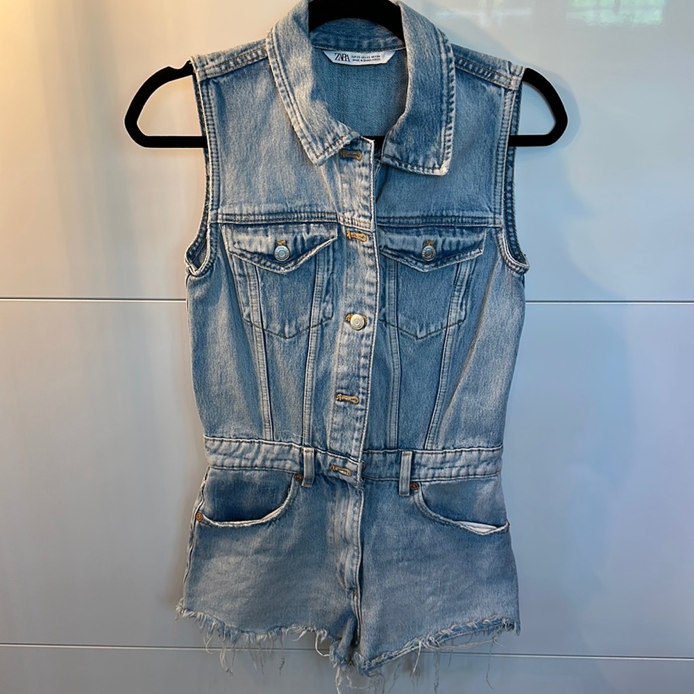 Zara denim romper